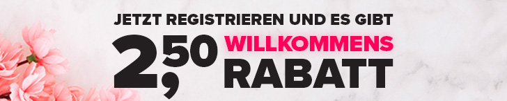 2,50 Euro Willkommens-Rabatt